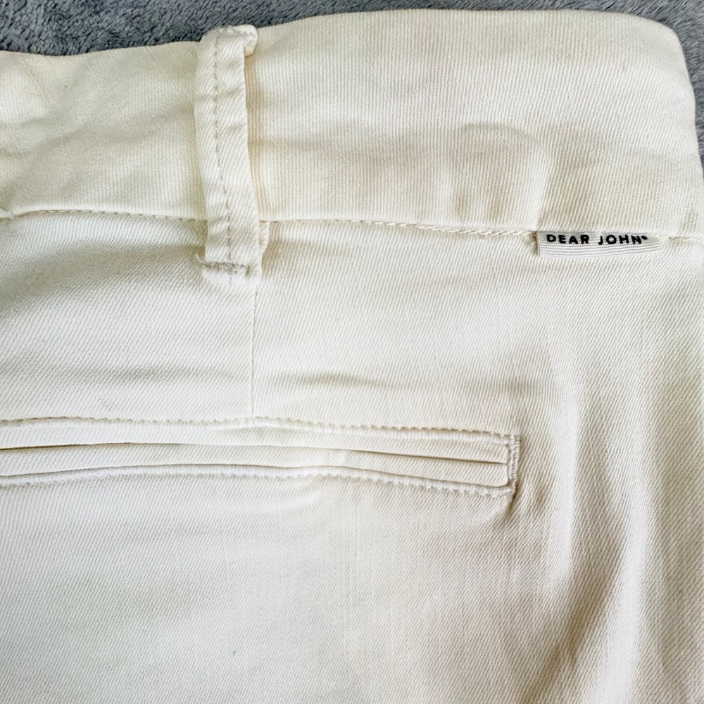 Dear John Women 31 Ivory Chino Trousers Straight Leg Stretch Coastal Minimal - Picture 4 of 8